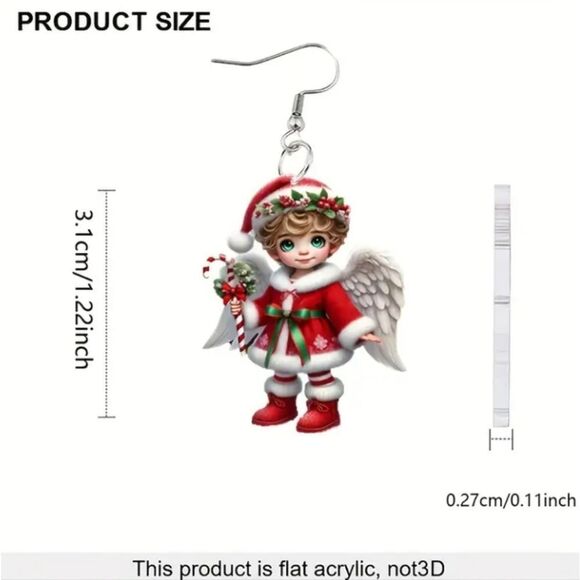 Hand crafted holiday dangle earrings - Picture 5 of 8